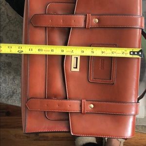 Laptop messenger faux leather bag